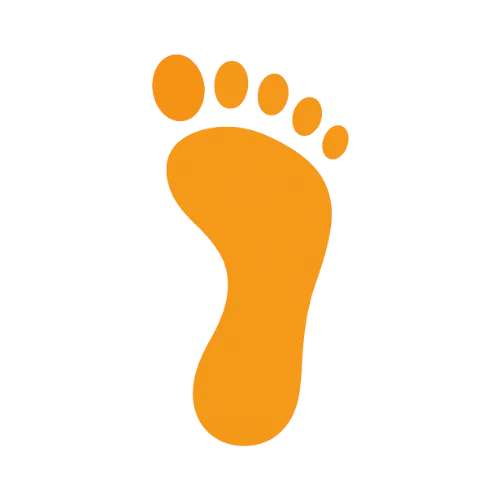 Bare foot icon representing the barefoot philosophy