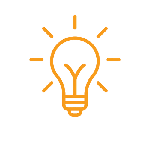 Light bulb icon symbolising vision and innovative care