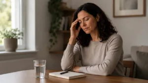 Woman with headache symptoms for Headaches Warrnambool osteopathic care guide